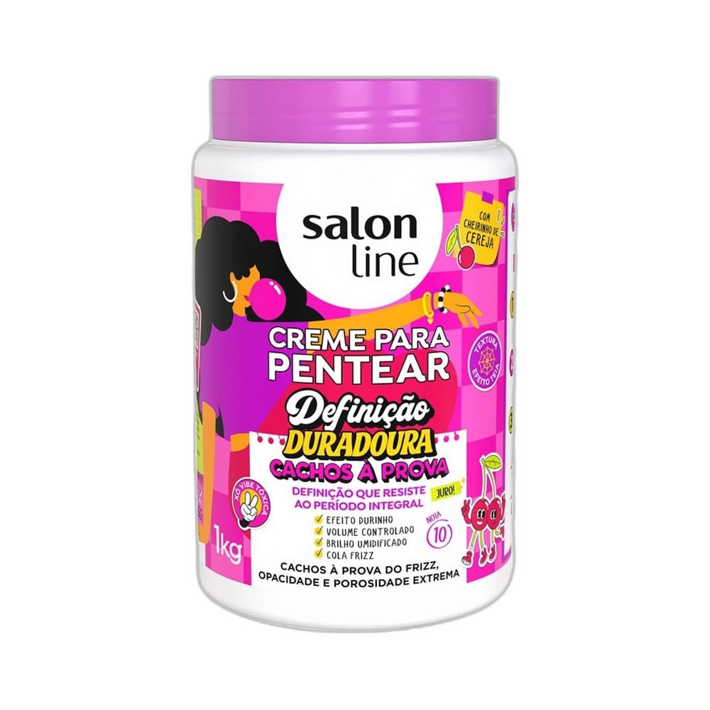 Frente do Creme de Pentear Salon Line Definição Duradoura Cachos à Prova 1kg